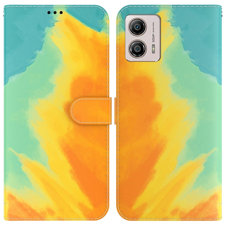 For Motorola Moto G13 / G23 / G53 Watercolor Pattern Flip Leather Phone Case