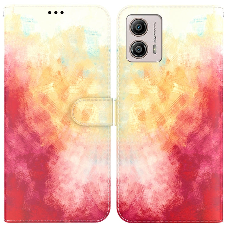 For Motorola Moto G13 / G23 / G53 Watercolor Pattern Flip Leather Phone Case