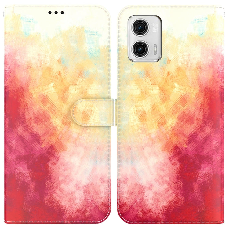 For Motorola Moto G73 Watercolor Pattern Flip Leather Phone Case