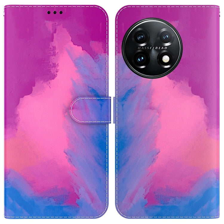 For OnePlus 11 Watercolor Pattern Flip Leather Phone Case