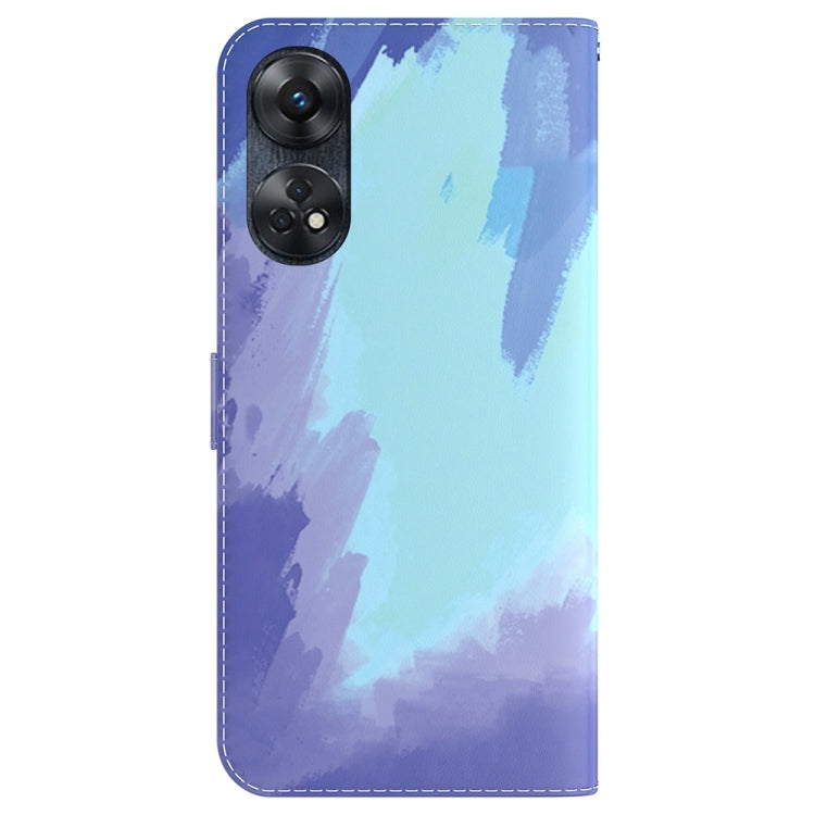 For OPPO Reno8 T 4G Watercolor Pattern Flip Leather Phone Case