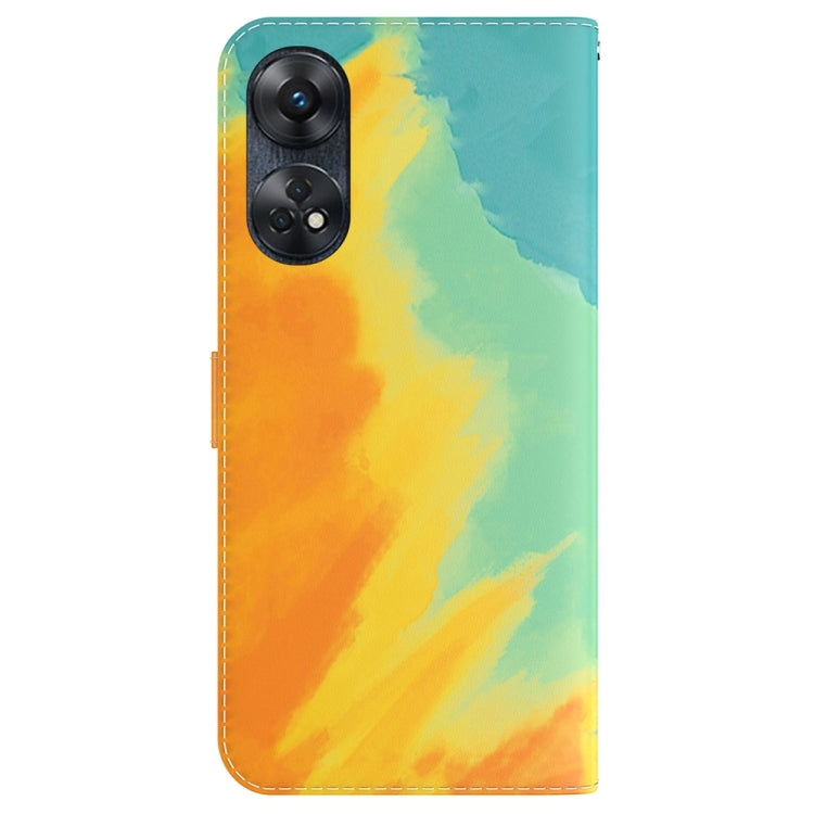 For OPPO Reno8 T 4G Watercolor Pattern Flip Leather Phone Case