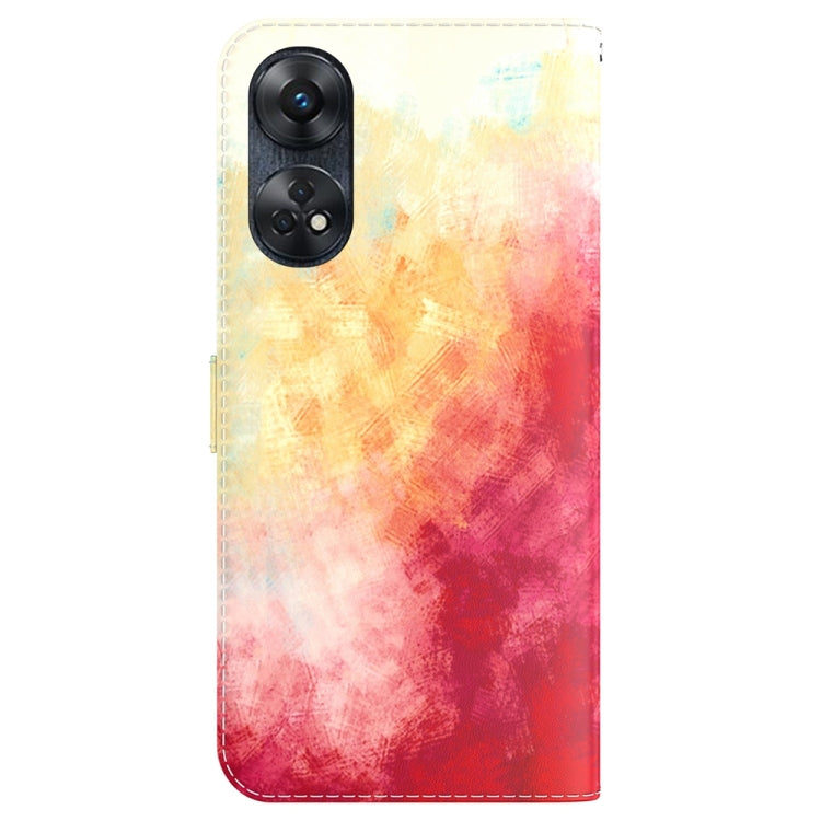 For OPPO Reno8 T 4G Watercolor Pattern Flip Leather Phone Case