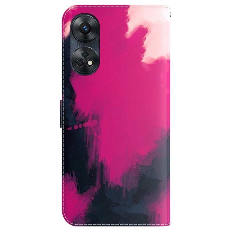For OPPO Reno8 T 4G Watercolor Pattern Flip Leather Phone Case
