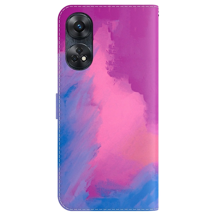 For OPPO Reno8 T 4G Watercolor Pattern Flip Leather Phone Case