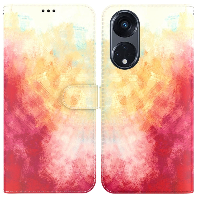 For OPPO Reno8 T 5G / A1 Pro 5G Watercolor Pattern Flip Leather Phone Case
