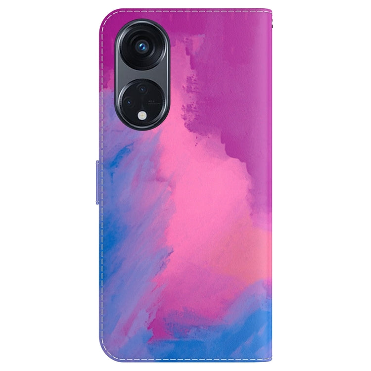 For OPPO Reno8 T 5G / A1 Pro 5G Watercolor Pattern Flip Leather Phone Case