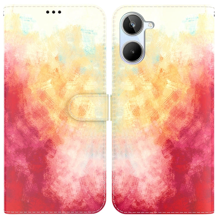 For Realme 10 4G Watercolor Pattern Flip Leather Phone Case