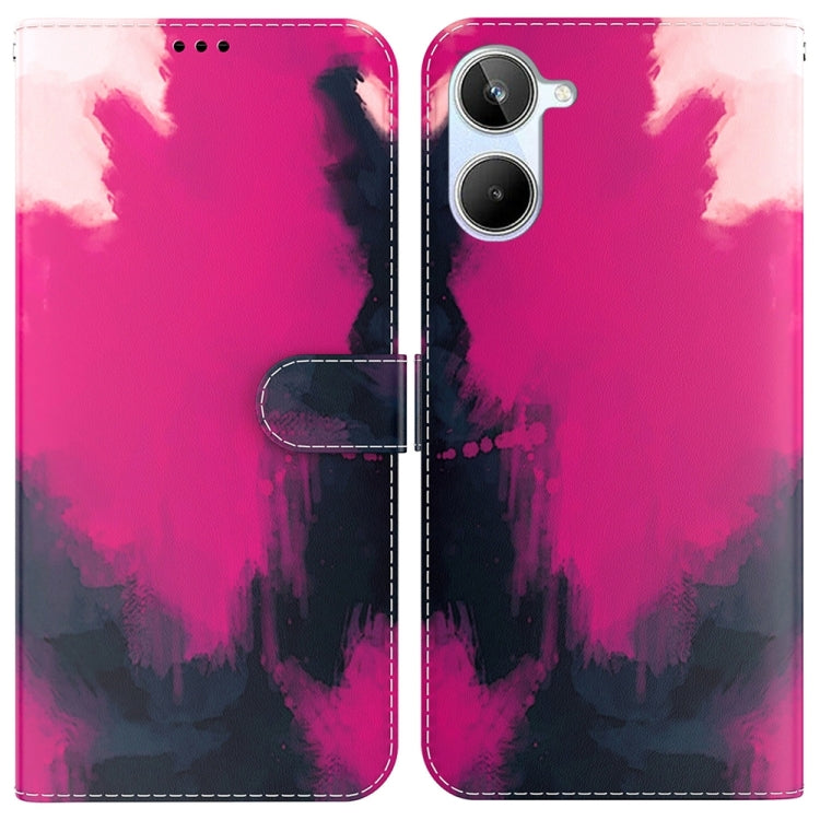 For Realme 10 4G Watercolor Pattern Flip Leather Phone Case