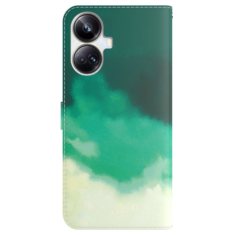 For Realme 10 Pro+ Watercolor Pattern Flip Leather Phone Case