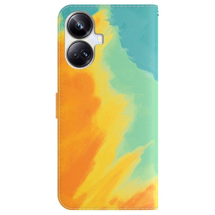 For Realme 10 Pro+ Watercolor Pattern Flip Leather Phone Case