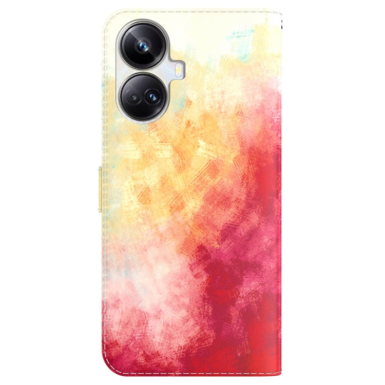 For Realme 10 Pro+ Watercolor Pattern Flip Leather Phone Case