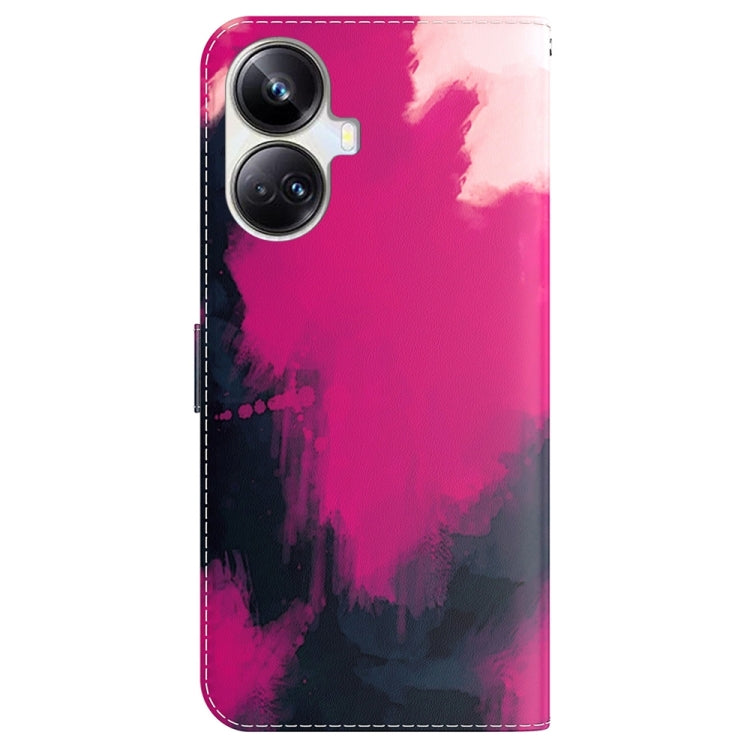 For Realme 10 Pro+ Watercolor Pattern Flip Leather Phone Case