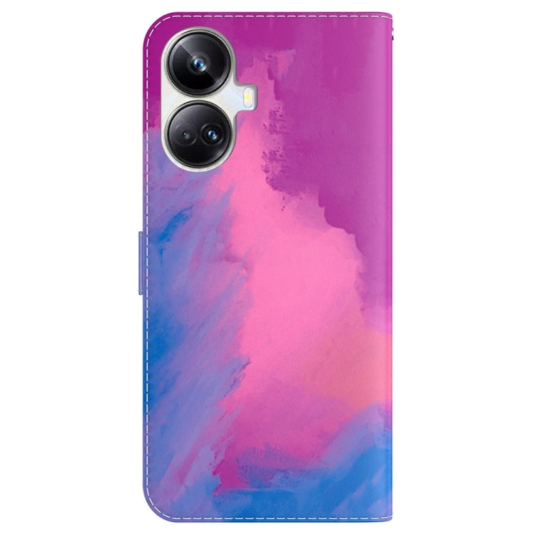 For Realme 10 Pro+ Watercolor Pattern Flip Leather Phone Case