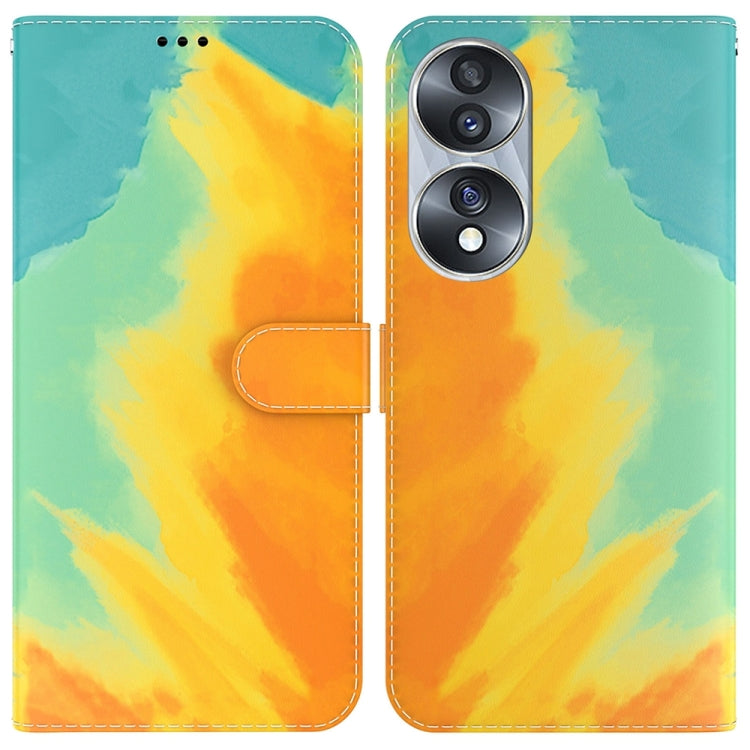 For Honor 70 Watercolor Pattern Flip Leather Phone Case