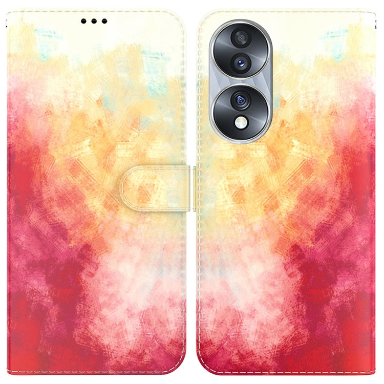 For Honor 70 Watercolor Pattern Flip Leather Phone Case