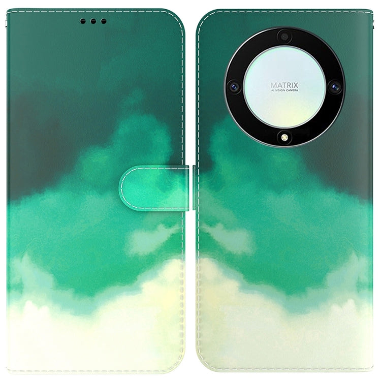 For Honor X9a Watercolor Pattern Flip Leather Phone Case
