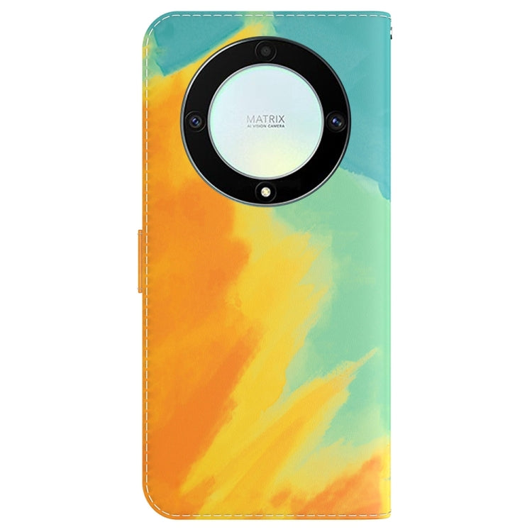 For Honor X9a Watercolor Pattern Flip Leather Phone Case