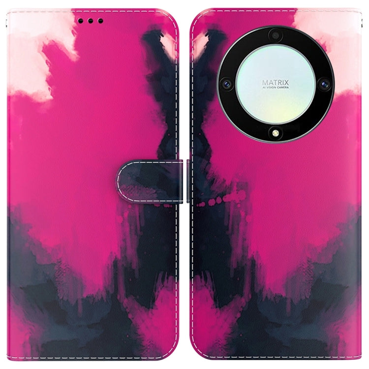 For Honor X9a Watercolor Pattern Flip Leather Phone Case