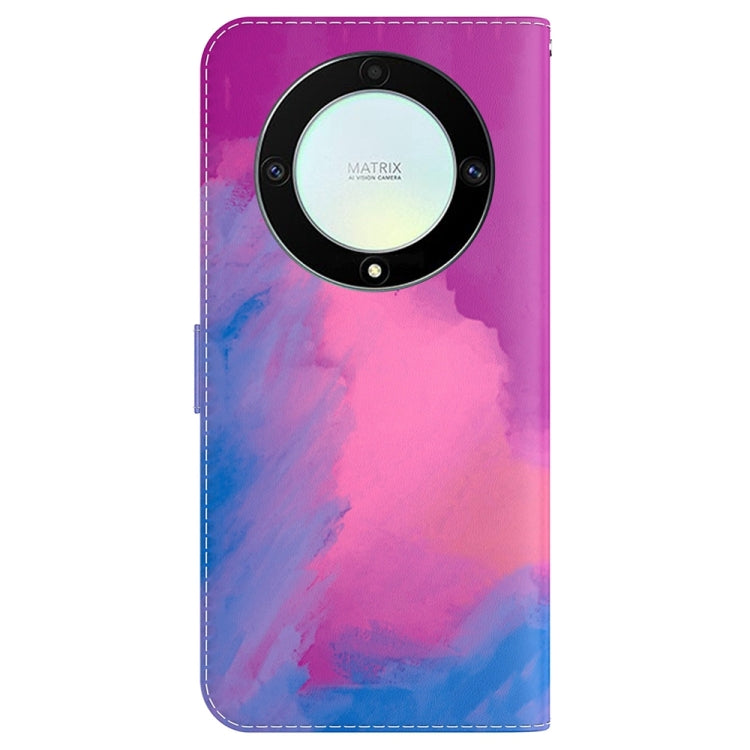 For Honor X9a Watercolor Pattern Flip Leather Phone Case