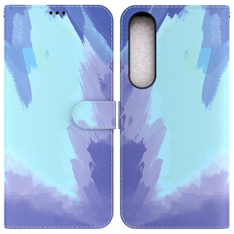 For Sony Xperia 1 IV 2023 Watercolor Pattern Flip Leather Phone Case