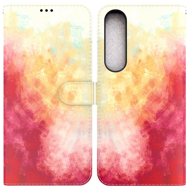 For Sony Xperia 1 IV 2023 Watercolor Pattern Flip Leather Phone Case