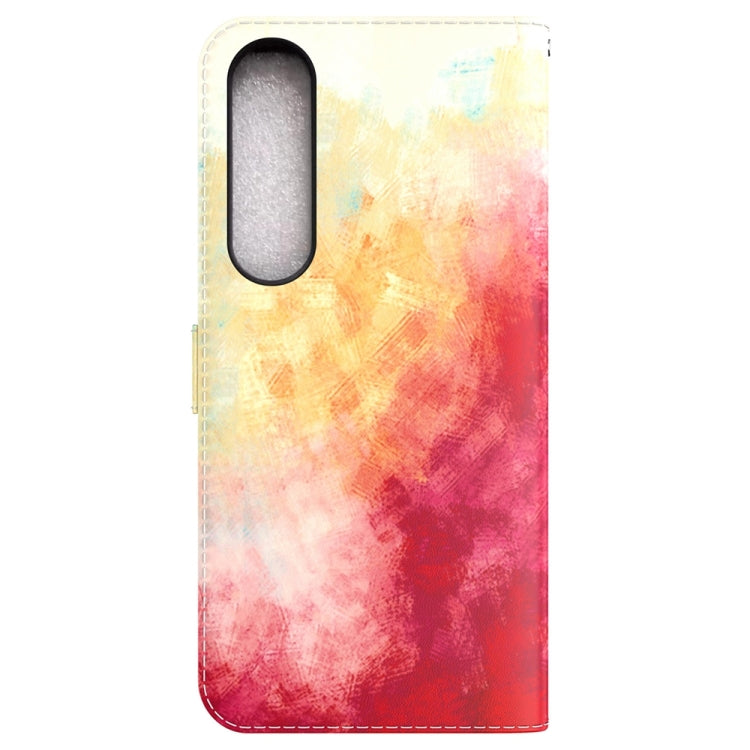 For Sony Xperia 1 IV 2023 Watercolor Pattern Flip Leather Phone Case