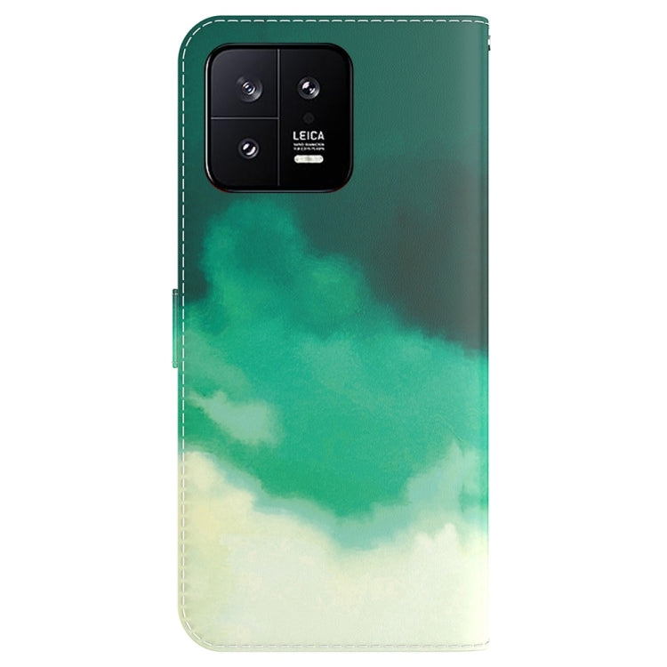 For Xiaomi 13 5G Watercolor Pattern Flip Leather Phone Case