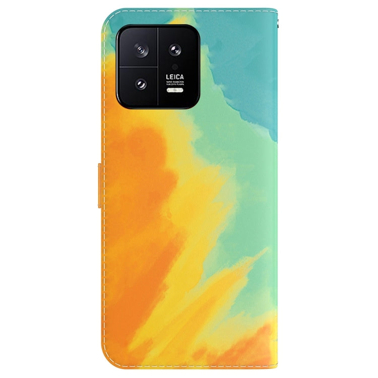 For Xiaomi 13 5G Watercolor Pattern Flip Leather Phone Case