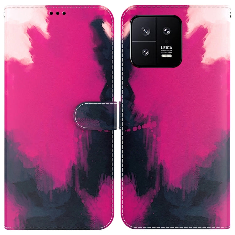 For Xiaomi 13 5G Watercolor Pattern Flip Leather Phone Case