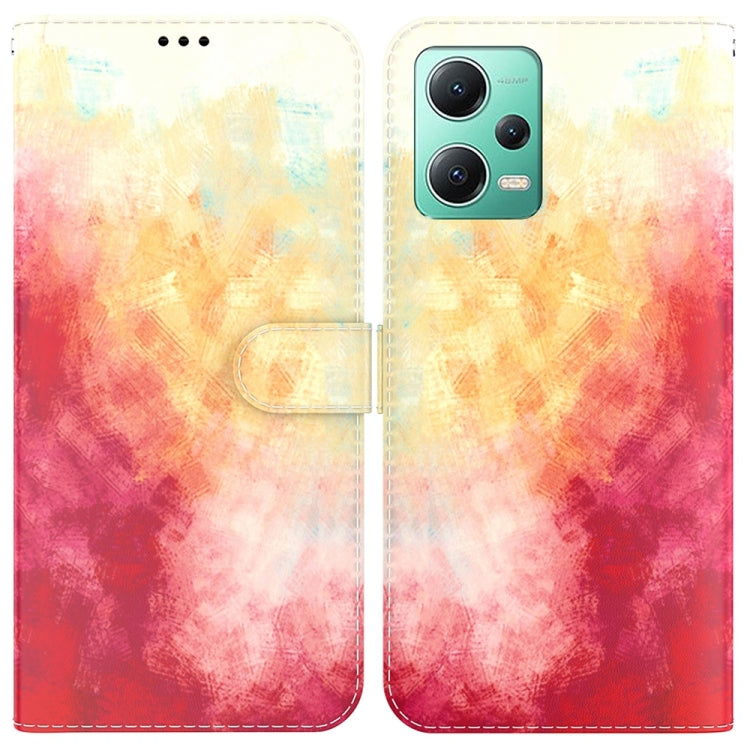 For Xiaomi Redmi Note 12 5G Watercolor Pattern Flip Leather Phone Case