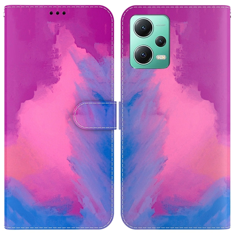 For Xiaomi Redmi Note 12 5G Watercolor Pattern Flip Leather Phone Case