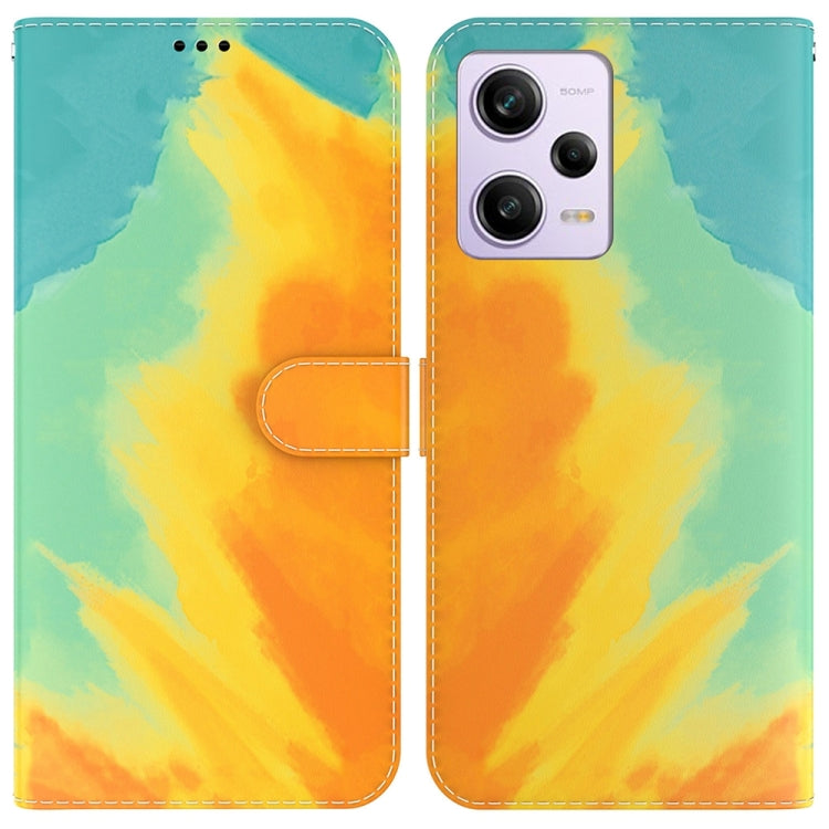 For Xiaomi Redmi Note 12 Pro 5G Watercolor Pattern Flip Leather Phone Case