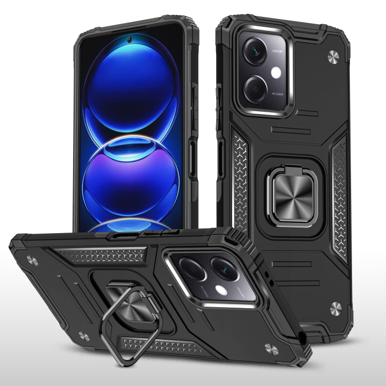 For Xiaomi Redmi Note 12 Magnetic Armor Shockproof TPU + PC Phone Case with Metal Ring Holder