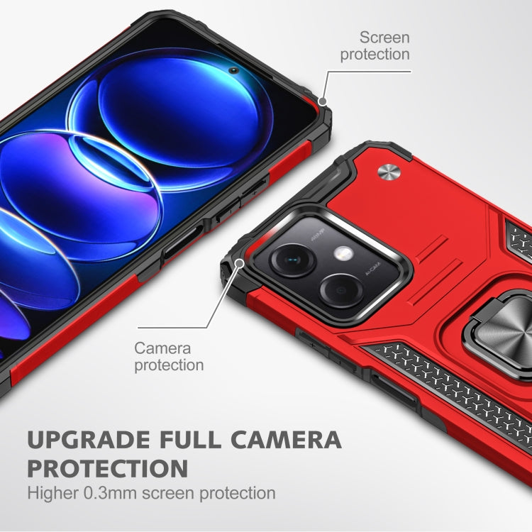 For Xiaomi Redmi Note 12 Magnetic Armor Shockproof TPU + PC Phone Case with Metal Ring Holder