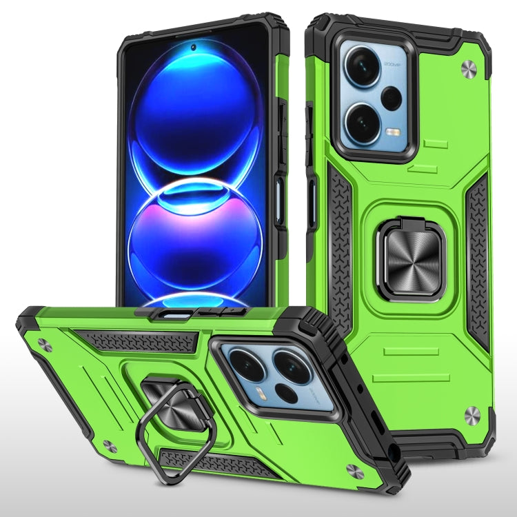For Xiaomi Redmi Note 12 Pro+ Magnetic Armor Shockproof TPU + PC Phone Case with Metal Ring Holder