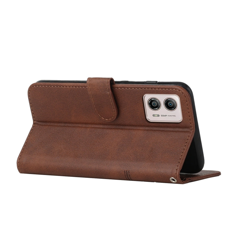 For Motorola Moto G73 Stitching Calf Texture Buckle Leather Phone Case