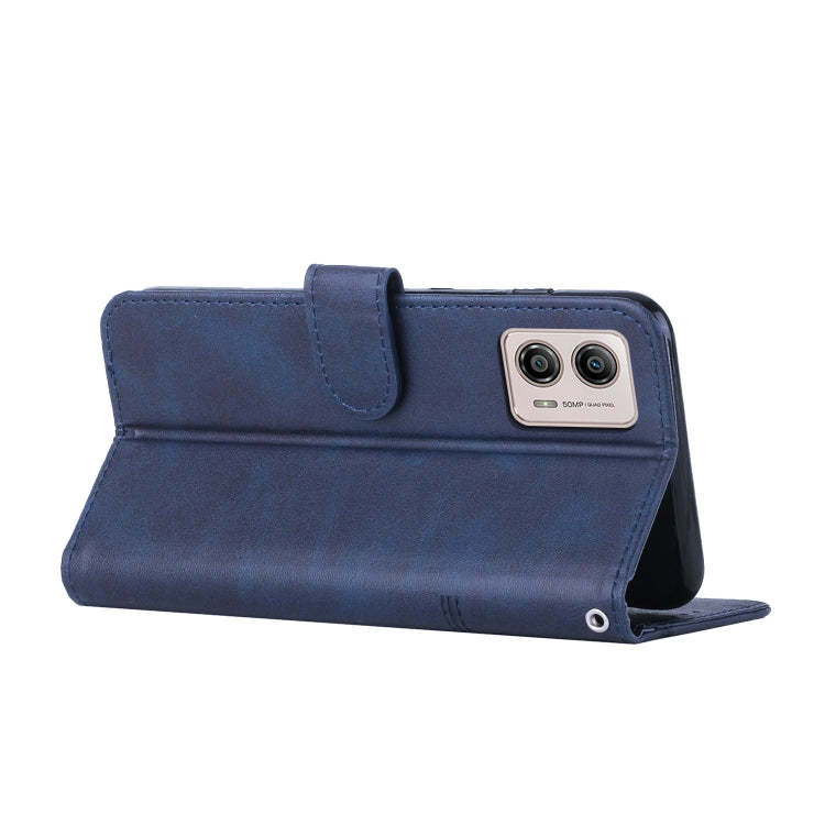 For Motorola Moto G73 Stitching Calf Texture Buckle Leather Phone Case