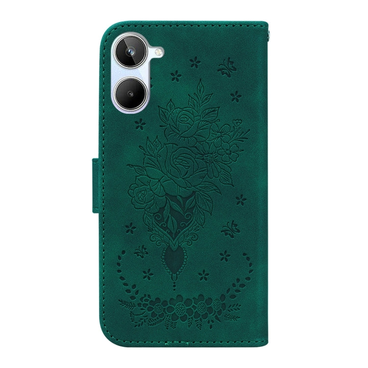 For Realme 10 4G Butterfly Rose Embossed Leather Phone Case