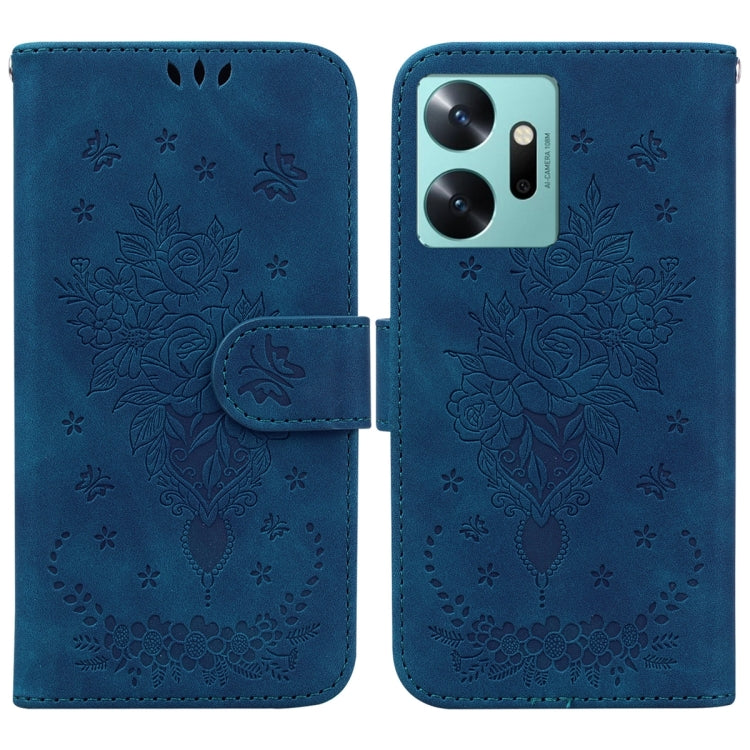 For Infinix Zero 20 Butterfly Rose Embossed Leather Phone Case