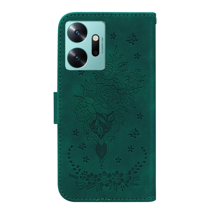 For Infinix Zero 20 Butterfly Rose Embossed Leather Phone Case