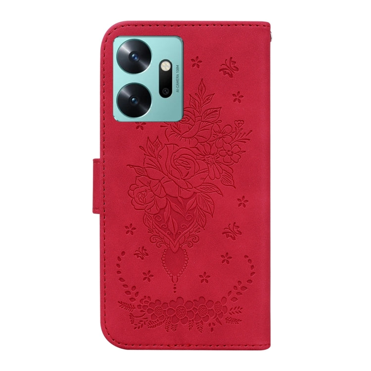 For Infinix Zero 20 Butterfly Rose Embossed Leather Phone Case