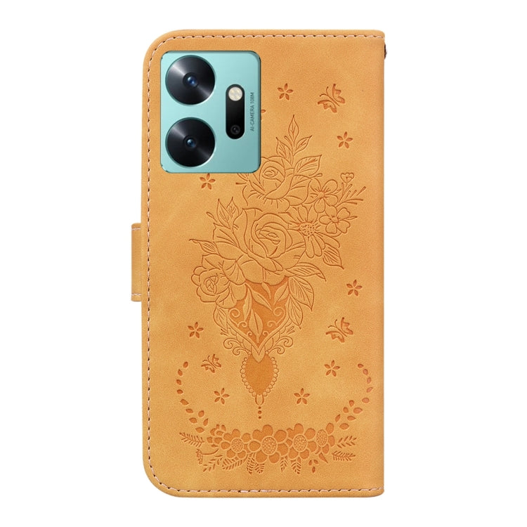 For Infinix Zero 20 Butterfly Rose Embossed Leather Phone Case