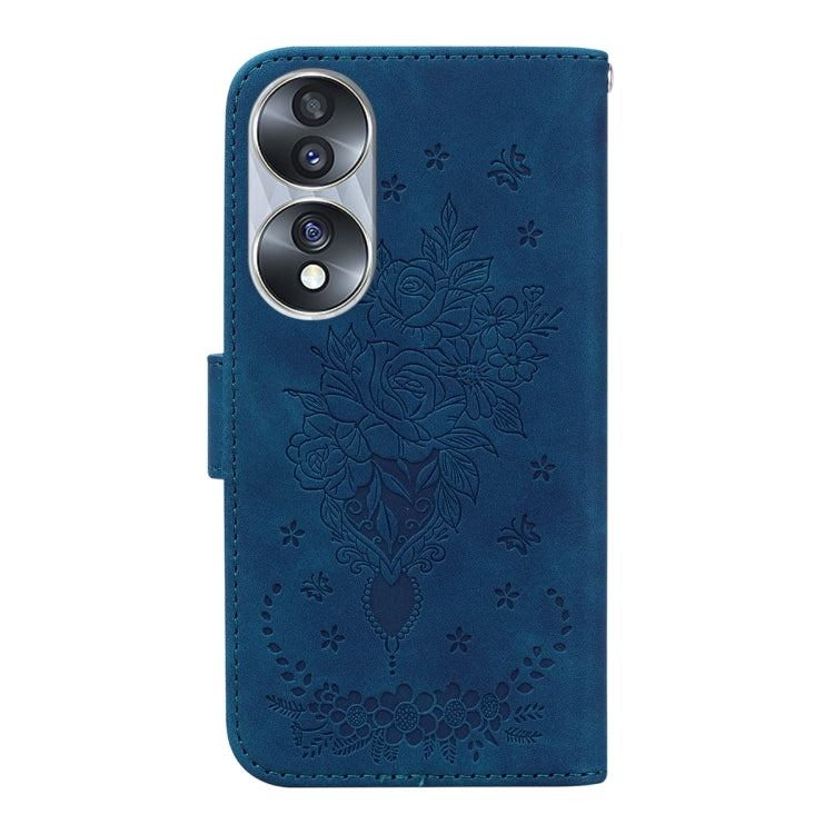 For Honor 70 Butterfly Rose Embossed Leather Phone Case