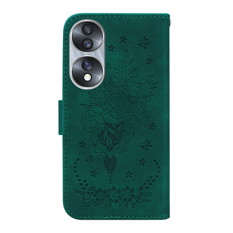 For Honor 70 Butterfly Rose Embossed Leather Phone Case