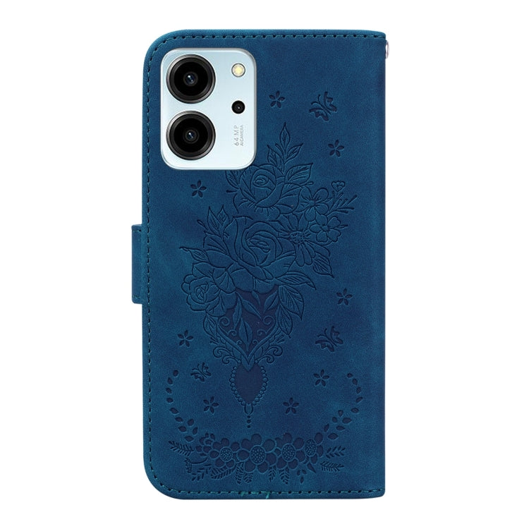 For Honor 80 SE Butterfly Rose Embossed Leather Phone Case