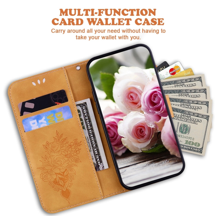For Xiaomi Redmi Note 12 5G Butterfly Rose Embossed Leather Phone Case