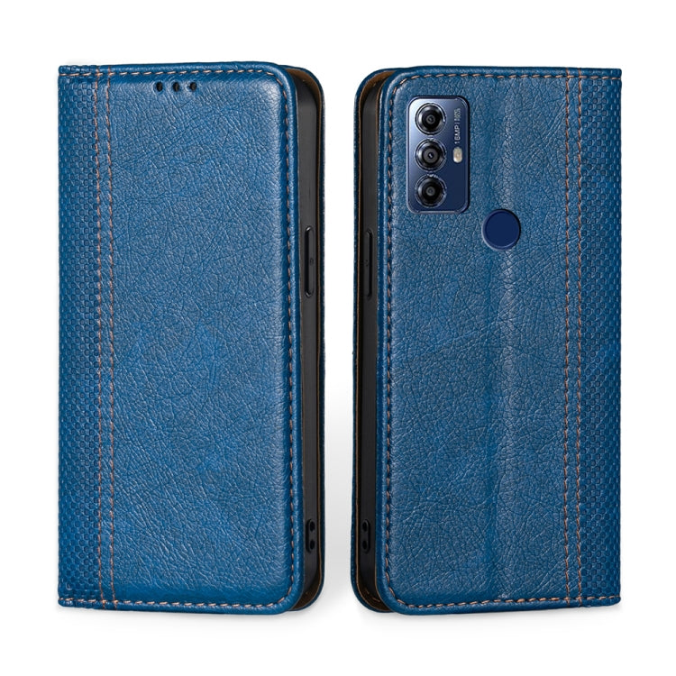 For Motorola Moto G Play 2023 Grid Texture Magnetic Flip Leather Phone Case