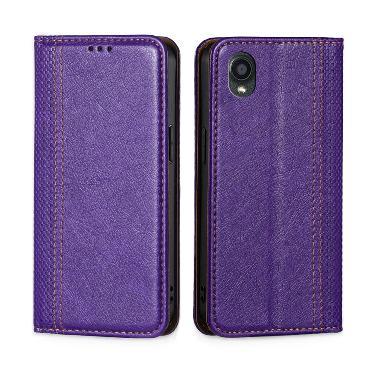For Kyocera Digno BX2-Digno SX2-A101KC Grid Texture Magnetic Flip Leather Phone Case