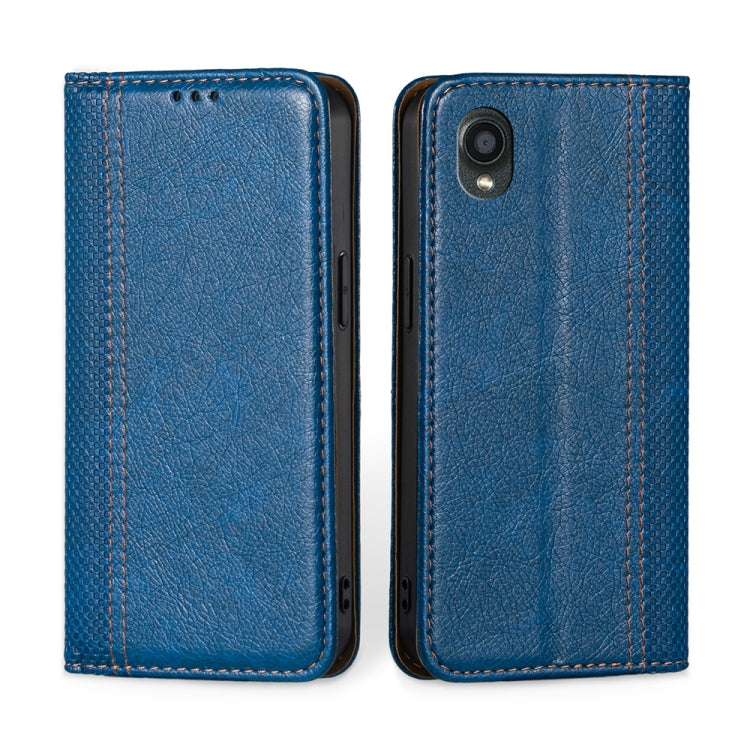 For Kyocera Digno BX2-Digno SX2-A101KC Grid Texture Magnetic Flip Leather Phone Case